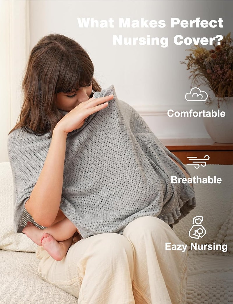 ChouChouter Breathable Nursing Cover for Breastfeeding Essentials, Privacy Breastfeeding Cover for Women, Multi-Use as a Stroller cover, Scarf, Pumping Cover - Image 2